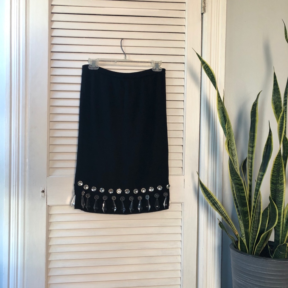 Vintage Saint Laurent Embellished Sweater Skirt